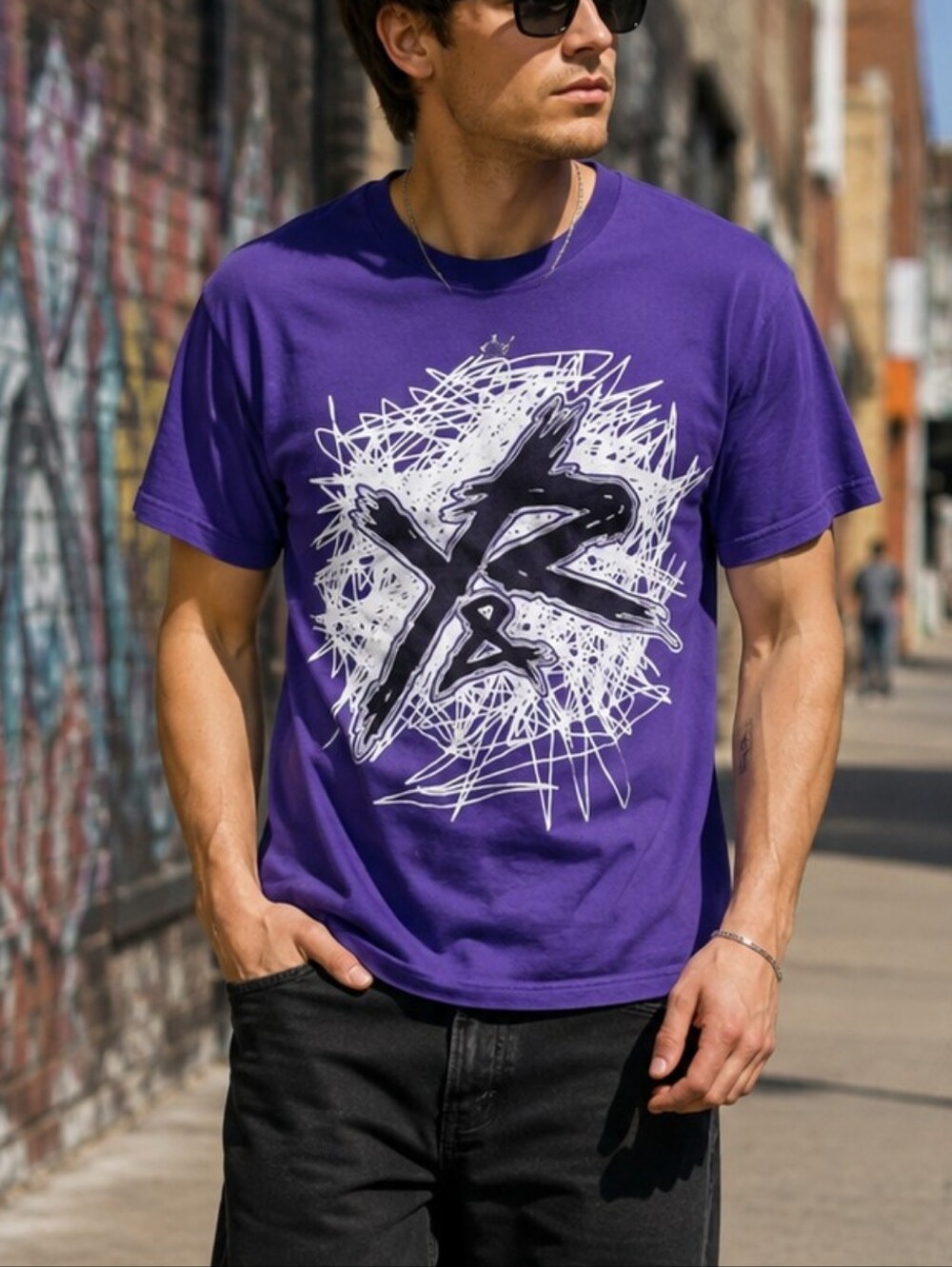 Young & Reckless Graphic Logo T-Shirt Men's Medium Made in USA